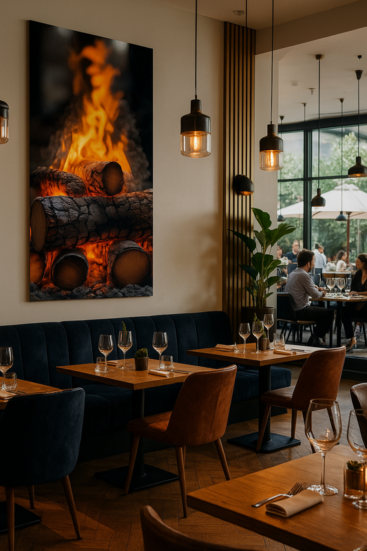 طباعة فنية رقمية لتوهج نار المخيم المريحة