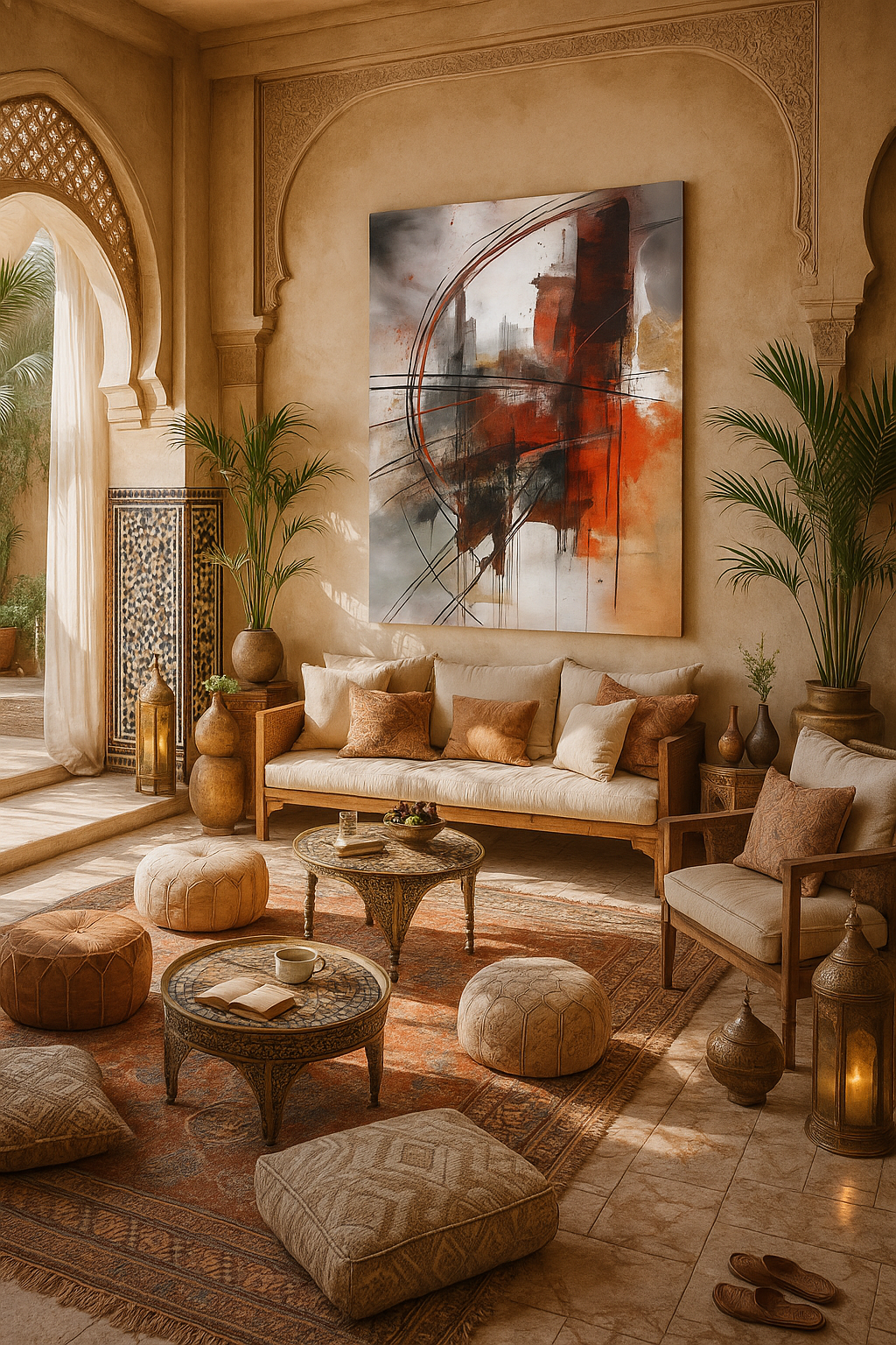 "Urban Abstract" - Modern Red & Black Abstract Art Print