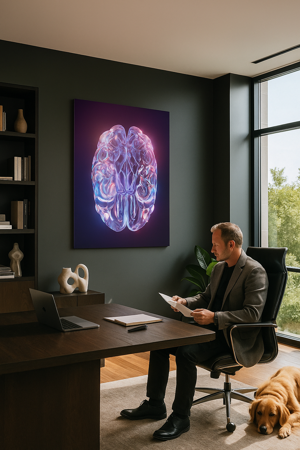 "Iridescent Mind" - Abstract Brain Art Print