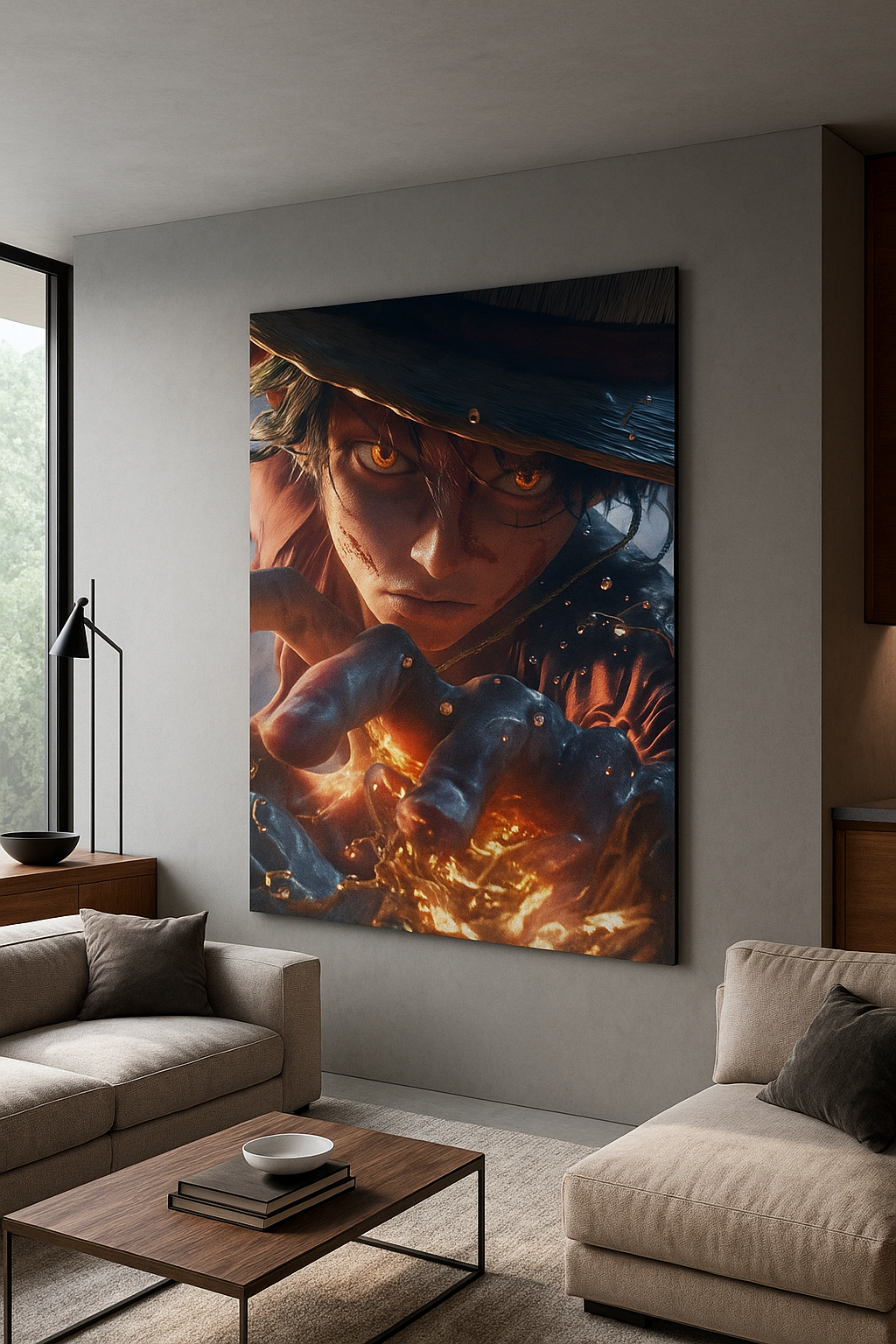 Fiery Willpower – Intense Anime Canvas Art