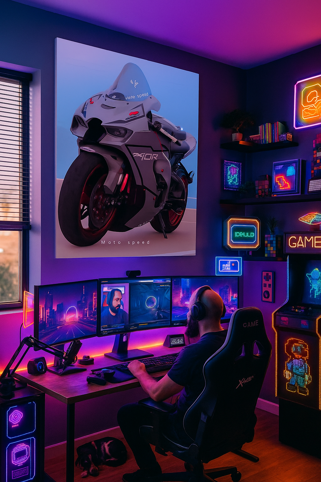 Moto Speed : Impression d'art moto haute performance | Élégance de course