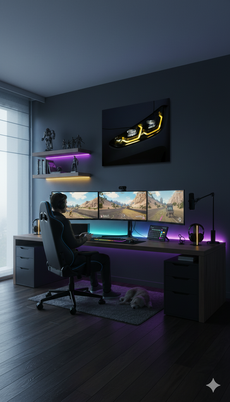 Phare LED pour voiture avec feux de jour jaunes | Éclairage automobile haute performance