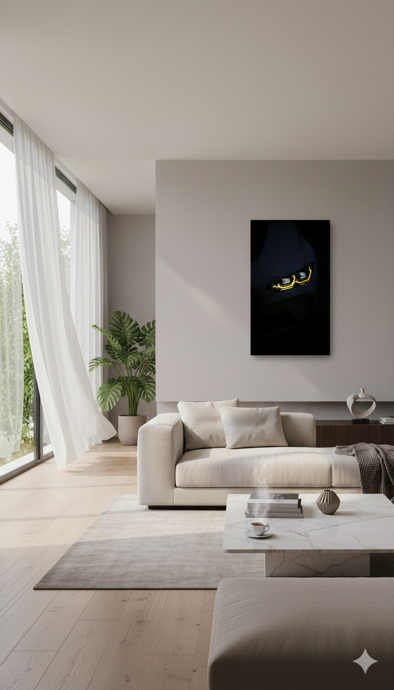 Phare LED pour voiture avec feux de jour jaunes | Éclairage automobile haute performance